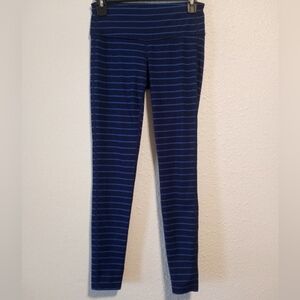 Athleta Chaturanga Blue Striped Leggings